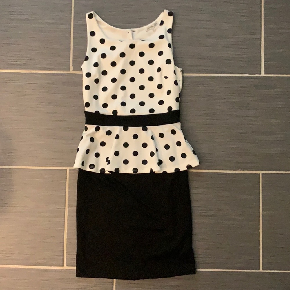 Charlotte Russe Black &White Polka Dot Dress